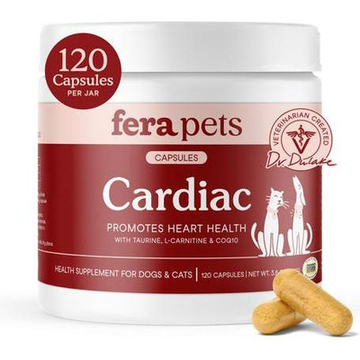 Fera Pets, Cardiac Support for Dogs and Cats sabor Salmón. 120 caps