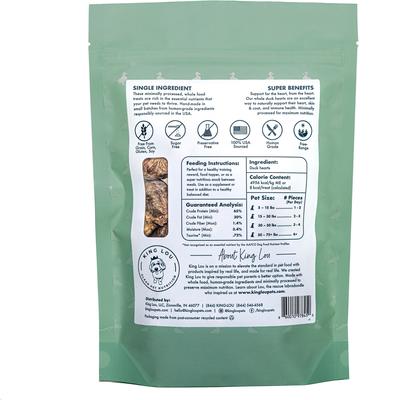 Golosinas liofilizadas para perros con forma de corazón de pato entero, bolsa de 3.5 oz