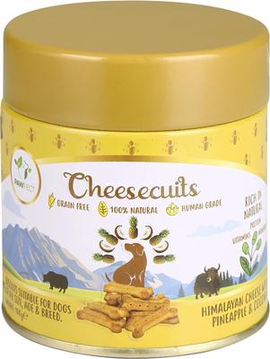 All Natural Grain-Free Cheese Biscuits with Pumpkin, Flaxseed & Eggs Crunchy Dog Training Treats, 3.53-oz tin