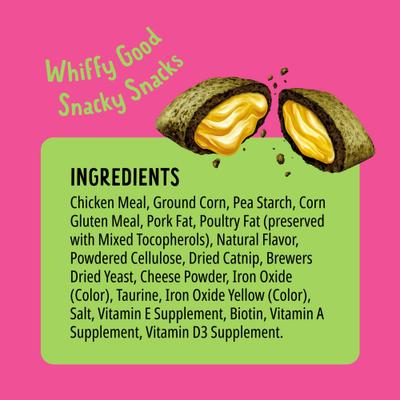 Bites Grain-Free Catnip, Chick'N & Cheddar Crunchy Cat Treats, 30-oz tub