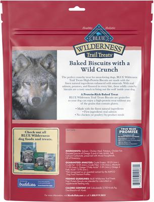Bundle: Blue Buffalo Wilderness Variety Pack: Salmon Recipe Adult High-Protein Grain-Free Dry Food, 24-lb bag + Salmon & Chicken High-Protein Grain-Free Adult Canned Food, 12.5-oz, case of 12 + Trail Treats Grain-Free Salmon Biscuits Dog Treats, 24-oz bag
