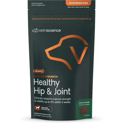 GlycoFlex Plus Chews Joint Supplement for Medium & Large Dogs, sabor Tocino. 120 chews.