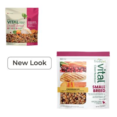 Alimento fresco para perros de razas pequeñas sin cereales Vital Chicken Recipe, bolsa de 1 lb, paquete de 12