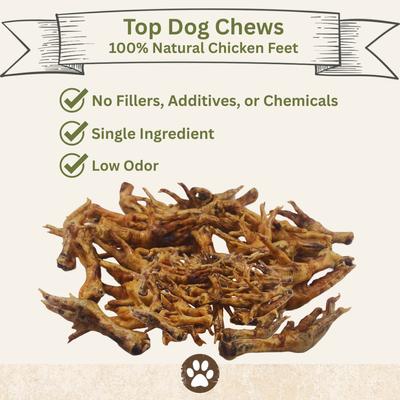 Golosinas masticables naturales para perros Chicken Feet, 25 unidades