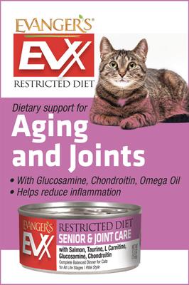 EVX Restricted Diet Senior & Joint Health Salmon Pate Wet Cat Food, 5.5-oz can, case of 24