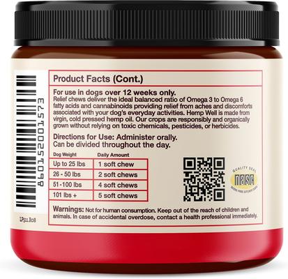 Relief Broad Spectrum Extract Soft Chews Supplement for Dogs, 60 count