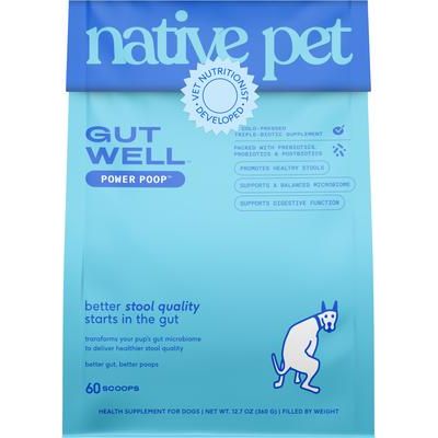 Native Pet, GutWell Power Poop, M-Fiber + Prebióticos + Probióticos + Postbióticos para Digestión y Heces, Perros, 60 / 120 scoops