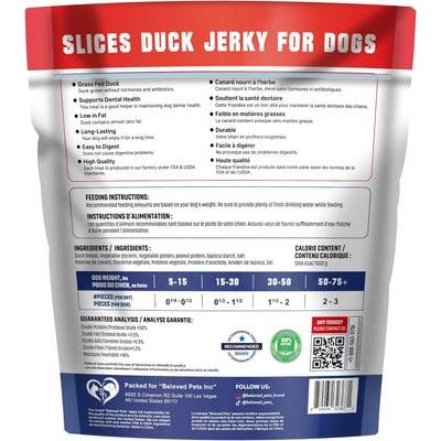 Premios de pechuga de pato para perros, sin cereales, aptos para consumo humano, bolsa de 1,5 lb