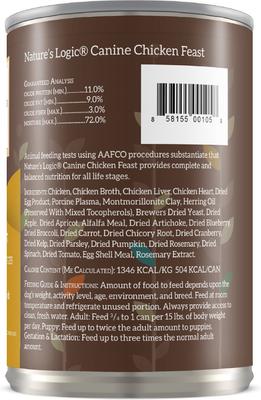 100% Natural Canine Chicken Feast All Life Stages Grain-Free Wet Dog Food, 13.2-oz, case of 12
