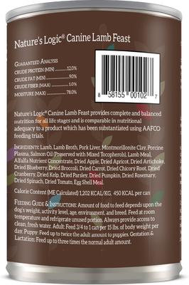 100% Natural Canine Lamb Feast All Life Stages Grain-Free Wet Dog Food, 13.2-oz, case of 12
