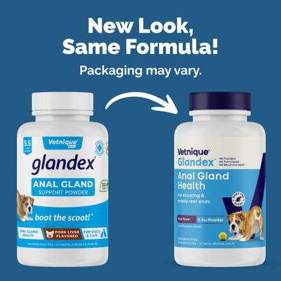 Glandex Anal Gland Support Supplement Powder with Pork Liver Flavor for Dogs & Cats, 5.5-oz bottle, bundle of 2