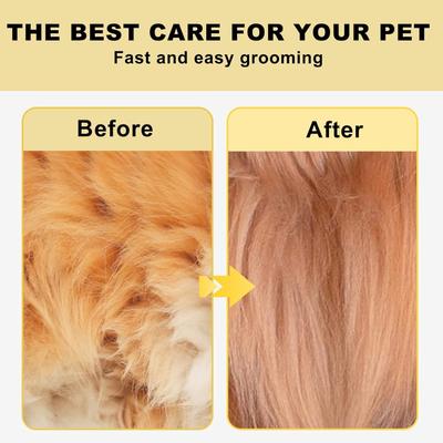 Dematting Rake Matt Splitters Dog & Cat Brush, Yellow/Black