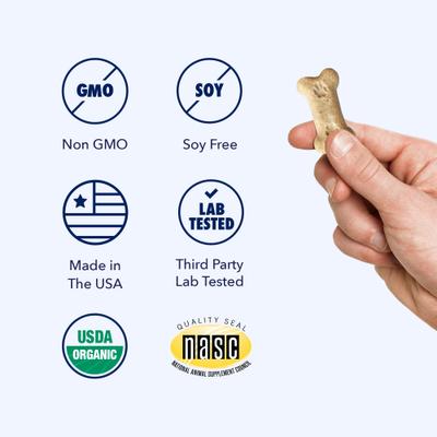 Full-Spectrum Hemp Oil Bites Well Blend Creamy Coconut Flavored Immune Chew Supplement for Dogs, 30 count