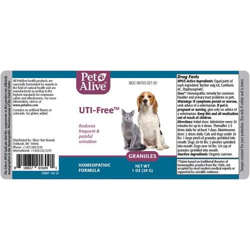 Medicamento homeopático sin UTI para infecciones del tracto urinario UTI para perros y gatos, frasco de 1 oz