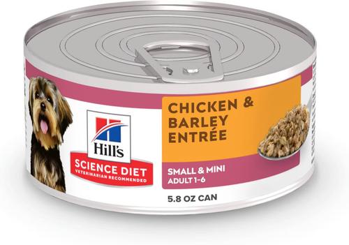 Adult Small Breed & Mini Breed Chicken & Barley Entree Wet Dog Food, 5.8-oz can, 24 count