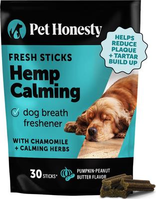 Hemp Calming Pumpkin Flavored Dental Sticks for Dogs, 30 count