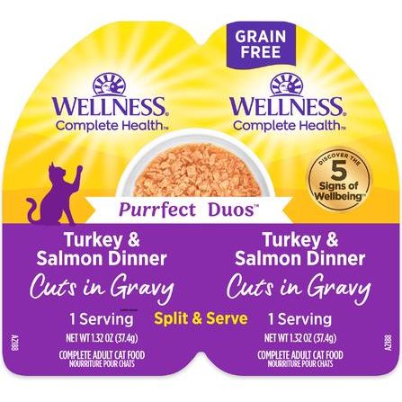 Comida húmeda para gatos Complete Health Purrfect Duos con cortes de res y pollo sin cereales en salsa, 2.64 oz (paquete de 12)
