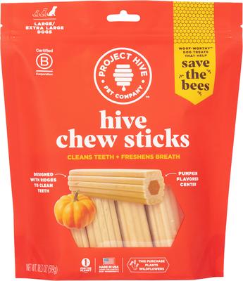 Pumpkin Dental Stick Dog Chew Treat, X-Large, 3.7-oz bag
