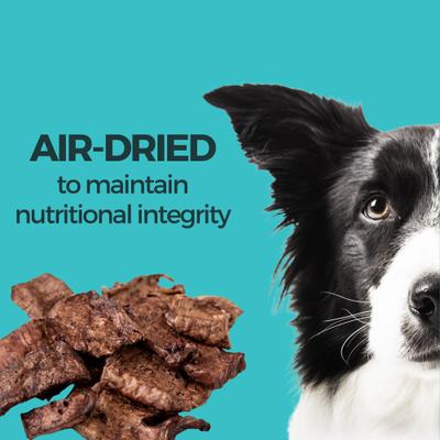 Air-Dried Single Ingredient Beef Lung Strips Natural Chew Dog Treats, 3.25-oz bag