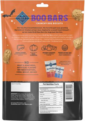 Boo Bars Pumpkin & Cinnamon Recipe Crunchy Halloween Dog Biscuits, 11-oz bag