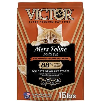 Alimento seco para gatos Mers Feline con pollo y carne de res, bolsa de 5 lb