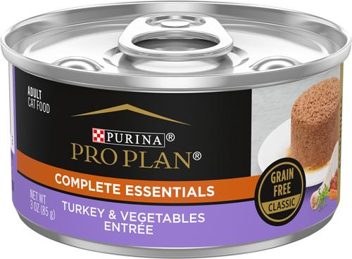 Complete Essentials Grain-Free Chicken, Turkey & Beef Variety Pack Comida húmeda para gatos, lata de 3 oz, caja de 24