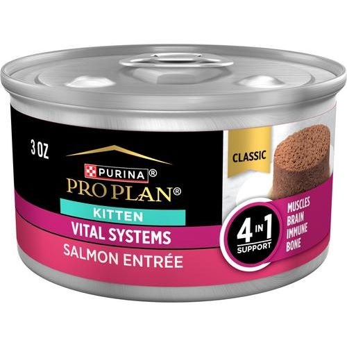 Vital Systems Chicken & Salmon Entrée Variety Pack 4-in-1 Muscles, Brain, Immune & Bone Wet Kitten Food, 3-oz can, case of 24