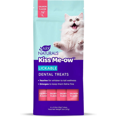 Kiss Me-Ow Dental Treats para Lamer, sabor Salmón. 4 tubos de 15 ml. - Ark Naturals
