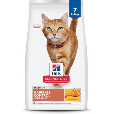 Adult Hairball Control Light Weight Management Dry Cat Food, 15.5-lb bag