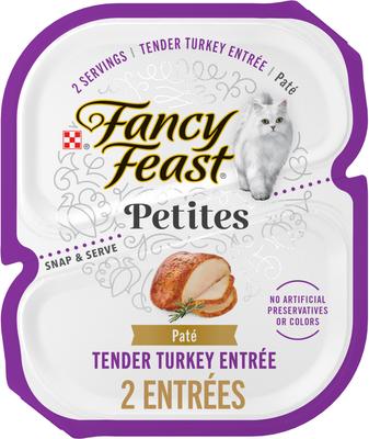 Comida húmeda para gatos Gourmet Pate Petites Tender Beef Entree, 24 porciones, bandeja de 2.8 oz, caja de 12