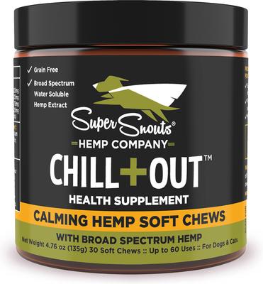 Chill + Out Calming Broad Spectrum Hemp Extract Soft Chews Supplement for Dogs & Cats, 60 count