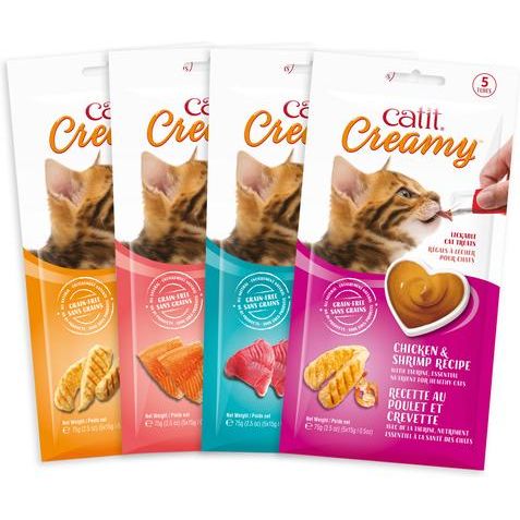 Golosinas cremosas de atún para lamer para gatos, tubo de 0.5 oz, caja de 5