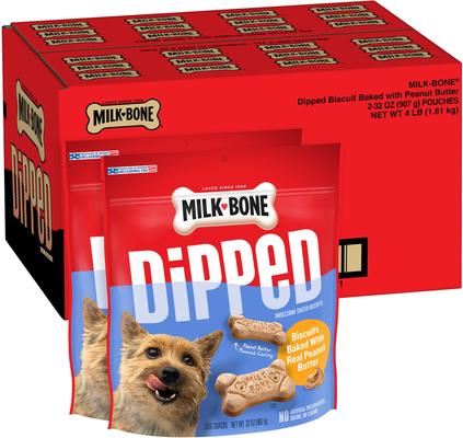 Dipped Vanilla Yogurt Crunchy Dog Treats, 12-oz bag, case of 4