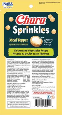 Churu Sprinkles - Galletas suaves y masticables sin cereales con pollo y verduras para perros, tubo de 0,35 oz, 18 unidades