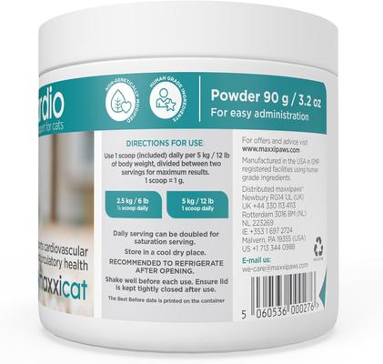 maxxicardio Heart & Cardiovascular Powder Supplement for Cats, 3.2-oz jar