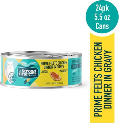 Comida húmeda para gatos Prime Filets Chicken Dinner en salsa, 5.5 oz, caja de 24