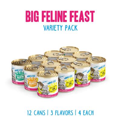 Comida enlatada para gatos Big Feline Feast Variety Pack, 10 oz, caja de 12