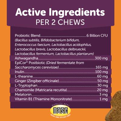 Calm+ Probiotic Chicken Flavored Chew Calming Supplement for Dogs, 90 count