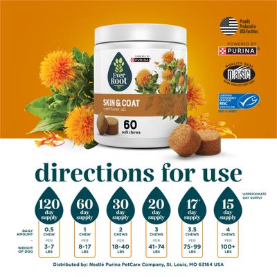 By Purina Skin & Coat Soft Chews Supplement for Dogs, 10.6-oz canister