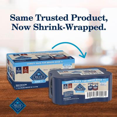 Paquete variado de recetas caseras para perros mayores con ingredientes naturales, cena de res y cena de pollo, alimento húmedo enlatado, lata de 12.5 oz, 6 unidades