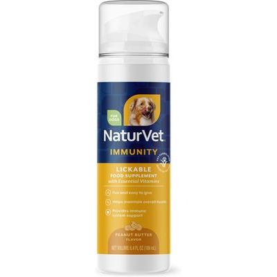 NaturVet, Multi-Vitamin Immunity Lickable, multivitamínico líquido para perros, sabor mantequilla de cacahuate, 189 ml
