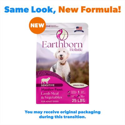 Comida seca para perros Meadow Feast Lamb Meal & Vegetables sin cereales, bolsa de 25 lb