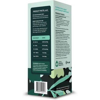 Aceite de cáñamo de espectro completo Ultra Releaf Liposome 600 mg, suplemento calmante líquido para perros extragrandes (botella de 56 ml)