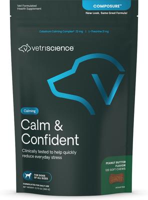 Composure Chicken Liver Flavored Soft Chews Calming & Anxiety Supplement for Small Dogs, 30 count