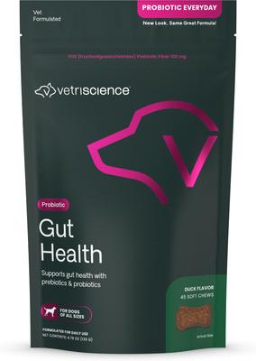 Probiotic Everyday Gut Health Duck Flavored Chews Probiotic Supplement for Dogs, 120 count