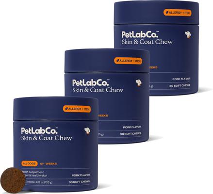 Pork Flavored Soft Chew Skin & Coat Supplement for Dogs, 30 count