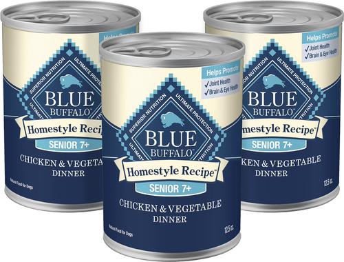 Homestyle Recipe Variety Pack Senior Natural Ingredients Beef Dinner & Chicken Dinner Canned Wet Dog Food, 12.5-oz can, 6 count