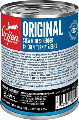 Paquete: Alimento húmedo para estofado original ORIJEN Real Meat Shreds + Alimento seco original para perros