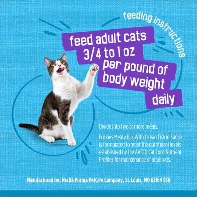 Meaty Bits with Ocean Fish in Sauce Chunks in Gravy Canned Wet Multi Cat Food, 13.5-oz can, 12 count