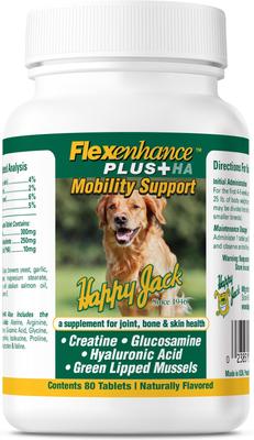 Flexenhance Hip & Joint Supplement with Glucosamine & Green Lipped Mussel for Dogs, 80 count